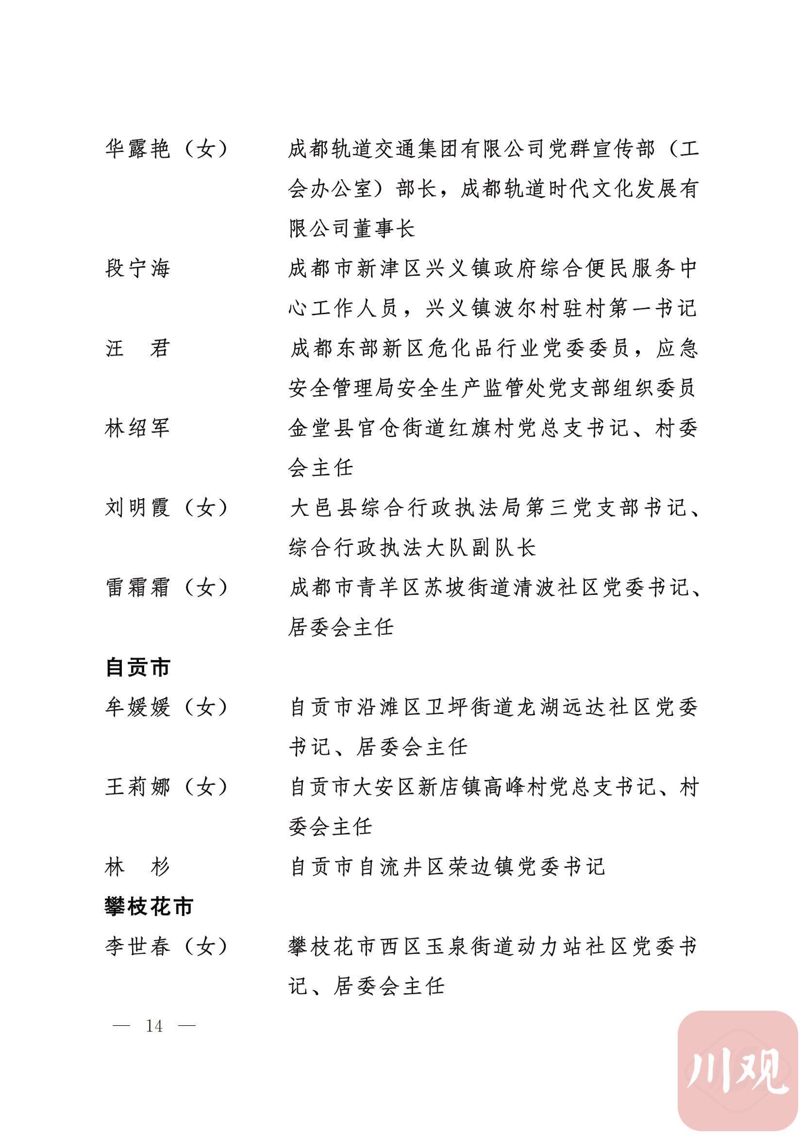 成都市组织部发布最新人员名单及任职公示